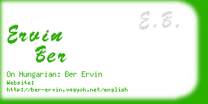 ervin ber business card